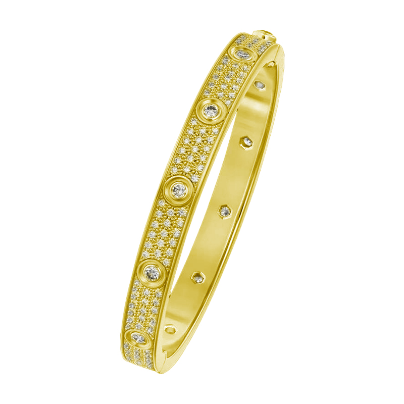 Kadir-Love Bracelet Amour Pavé Bracelet, yellow gold