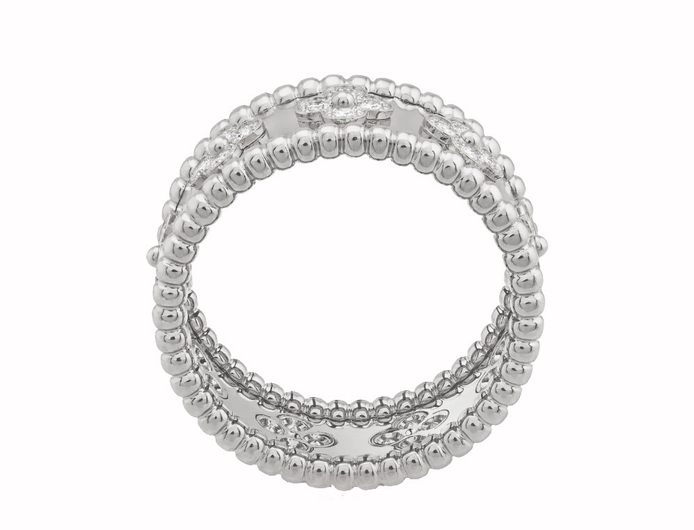 Perlée clovers ring