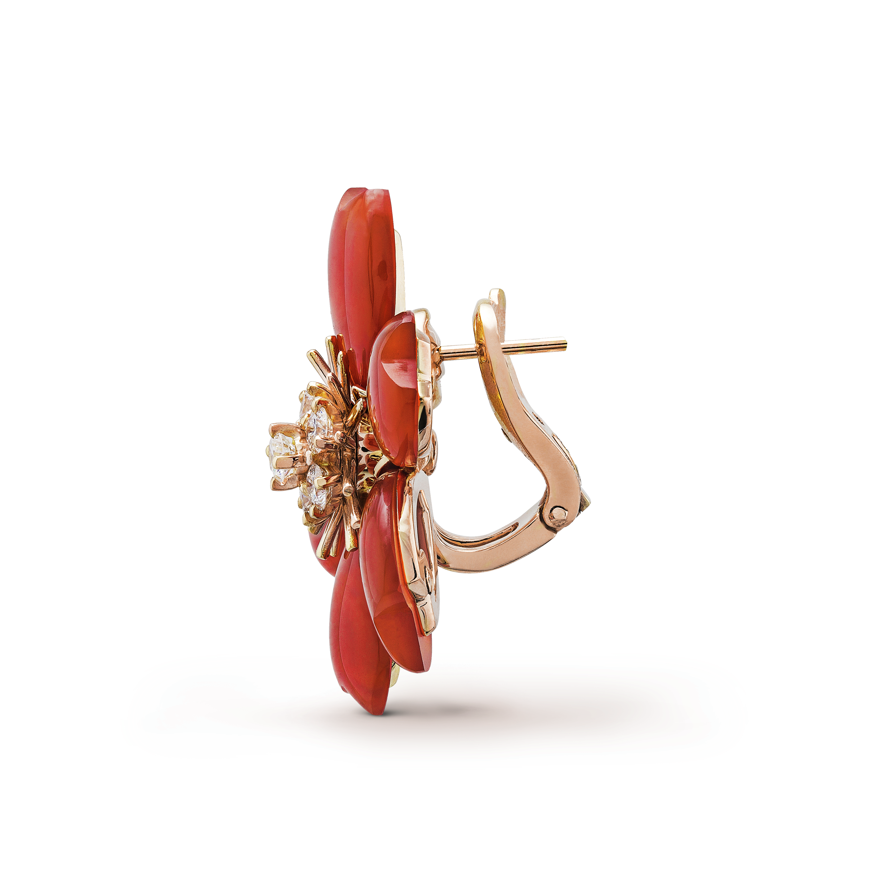 Rose de Noël earrings, small model rose gold