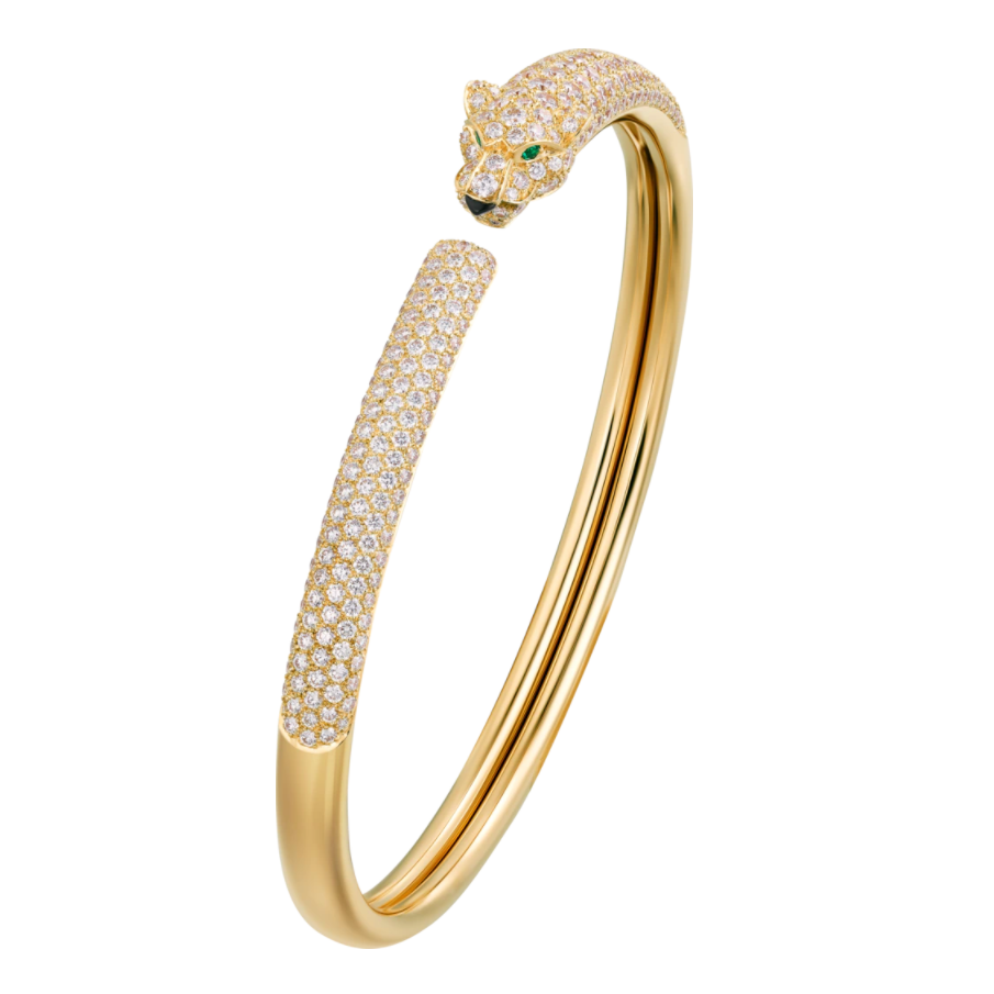 Kadir-Panthera Pavé Bracelet in Yellow Gold