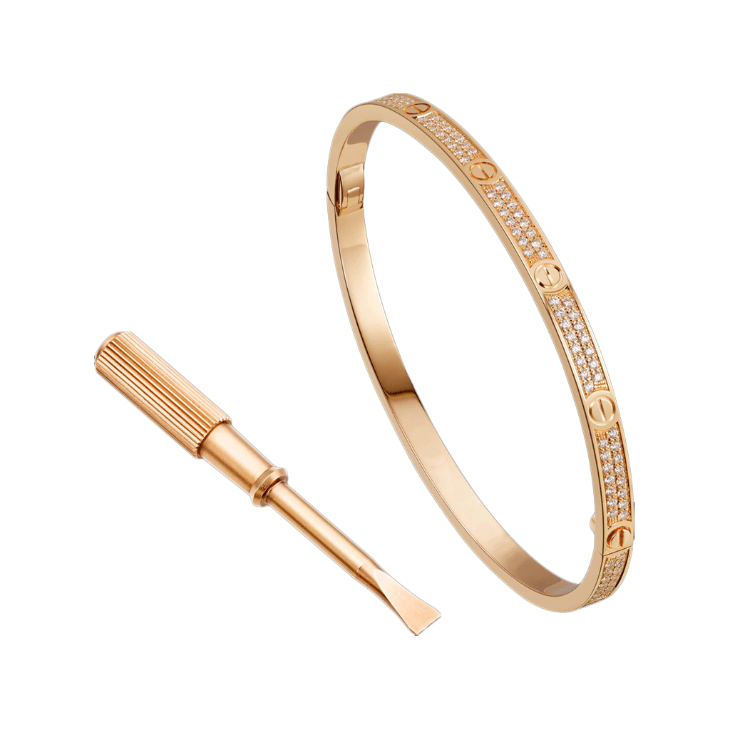 KADIR-LOVE BRACELET, SMALL MODEL, PAVÉ ROSE GOLD, DIAMONDS