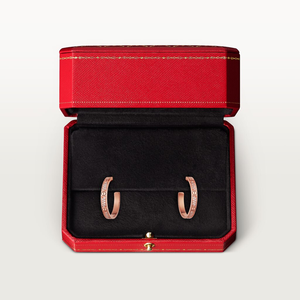 KADIR-LOVE EARRINGS ROSE GOLD, DIAMOND