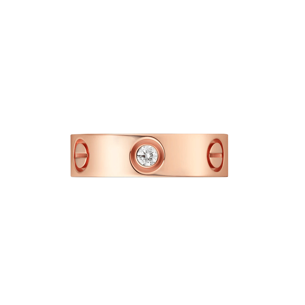 KADIR-LOVE RING 3 DIAMONDS ROSE GOLD, DIAMONDS