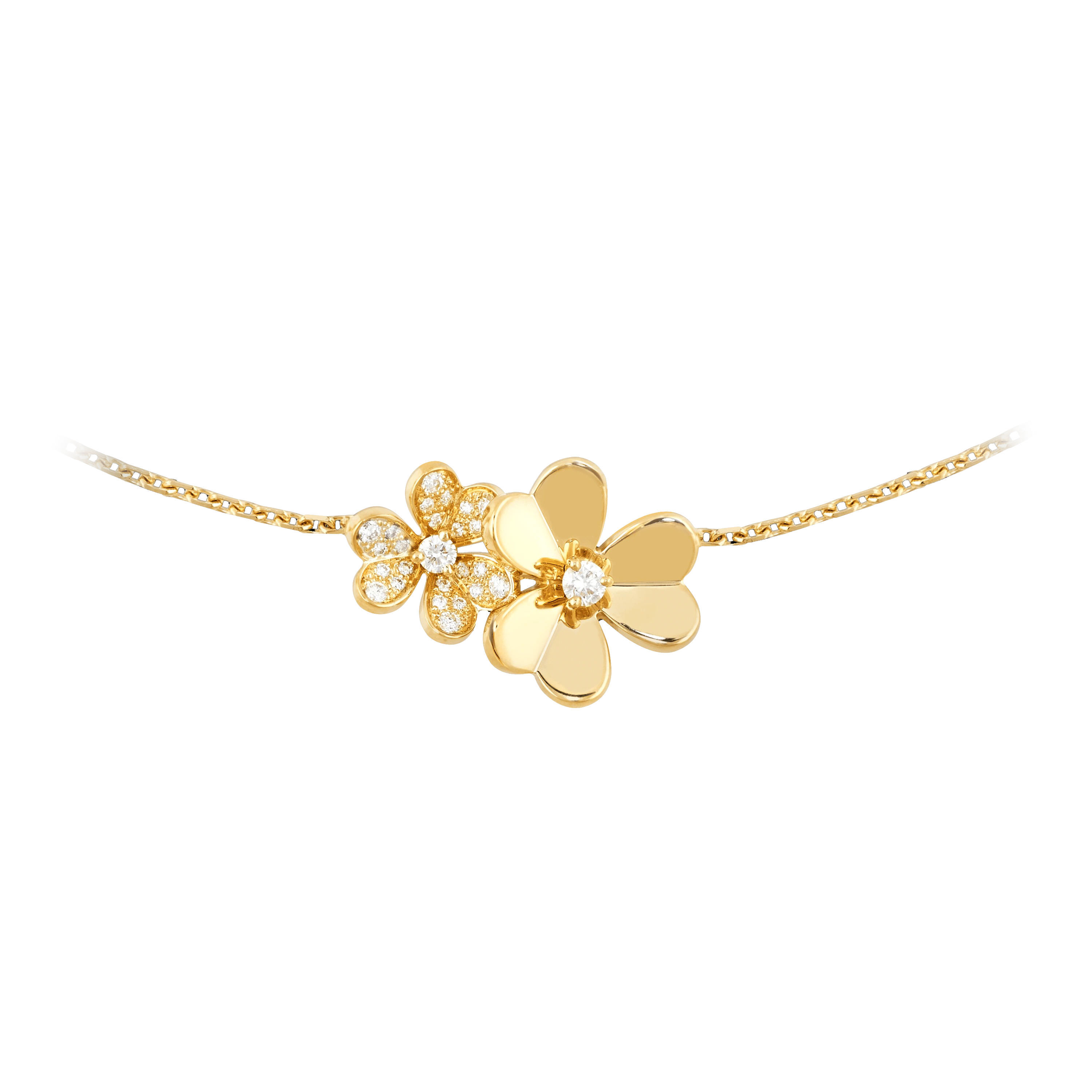 Gold Flower Necklace 9 flowers
