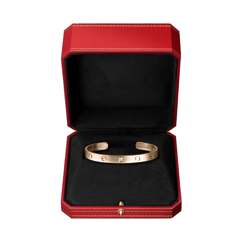 KADIR-LOVE BRACELET 1 DIAMOND ROSE GOLD, DIAMOND