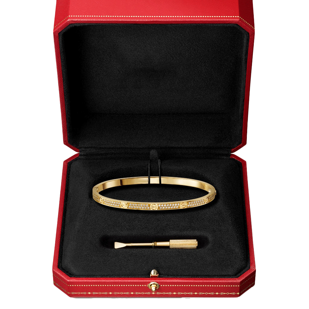 KADIR-LOVE BRACELET SMALL MODEL, PAVÉ YELLOW GOLD, DIAMONDS