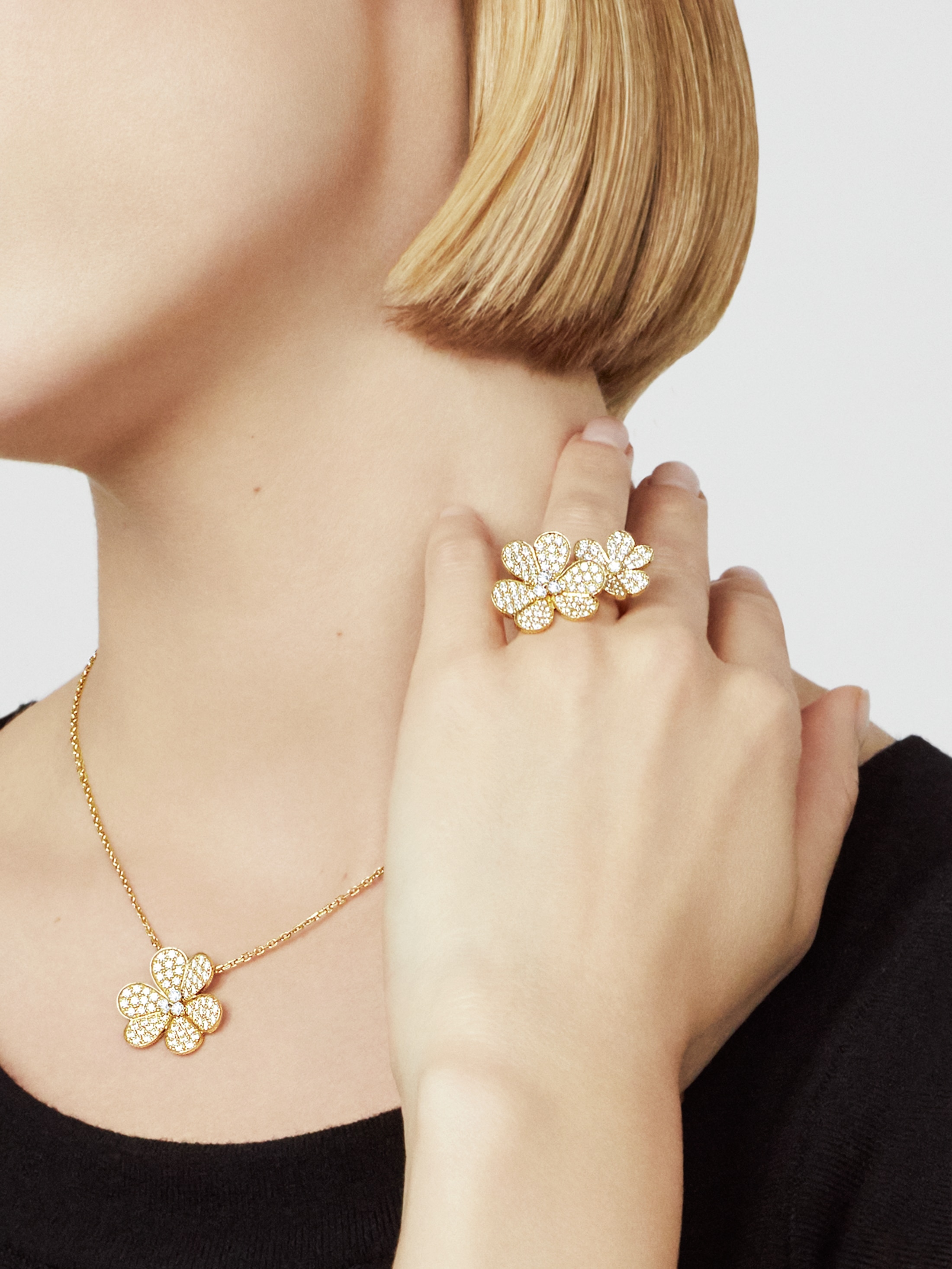 Frivole Between the Finger Ring yellow gold, Diamond