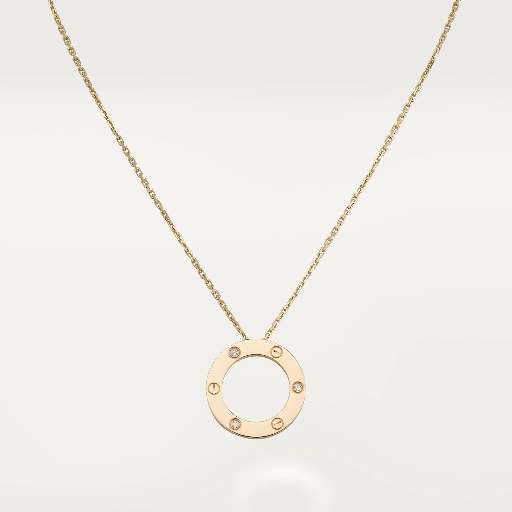 KADIR-LOVE NECKLACE 3 DIAMONDS YELLOW GOLD, DIAMONDS