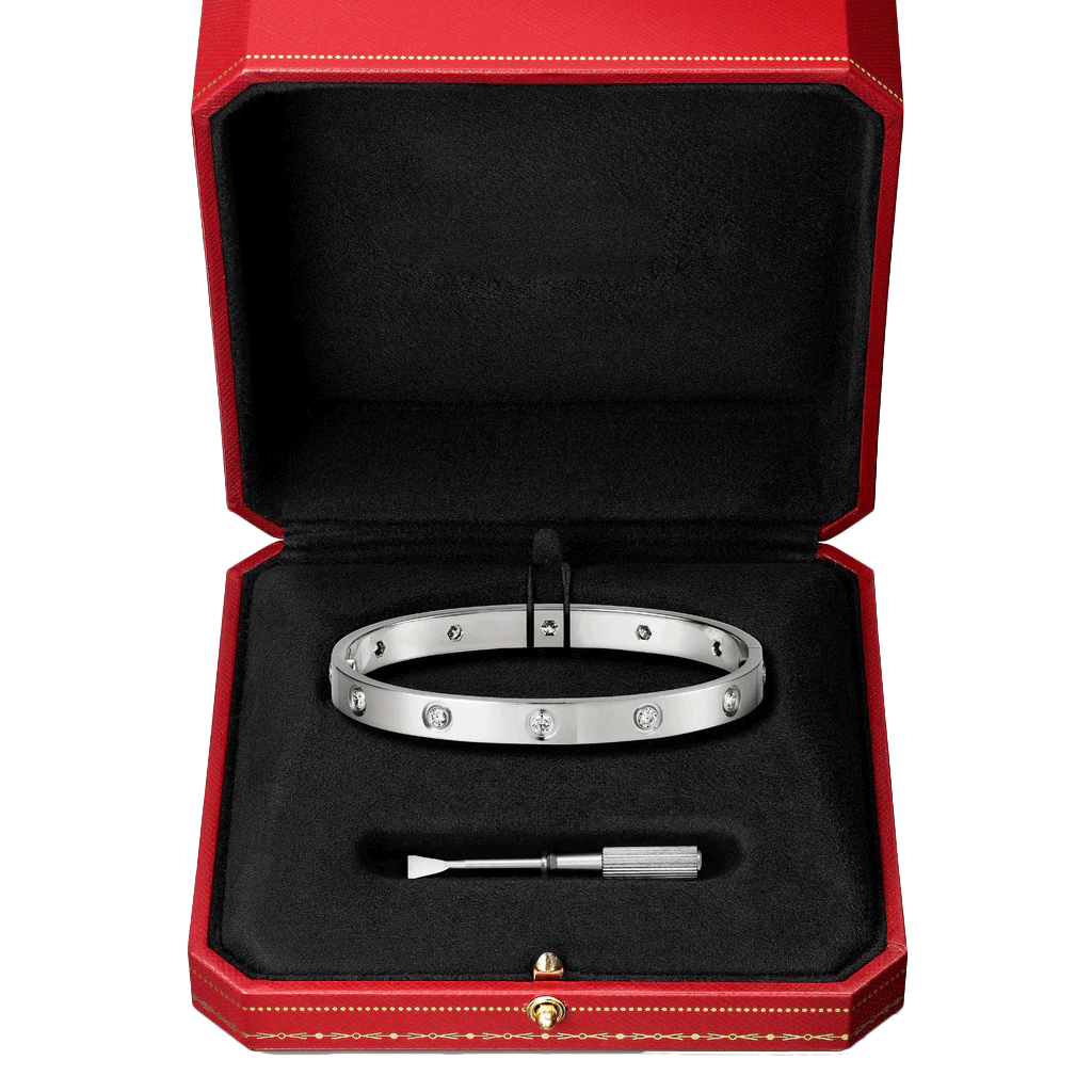 Kadir-LoveAmour Bracelet with 10 CZ, White Gold