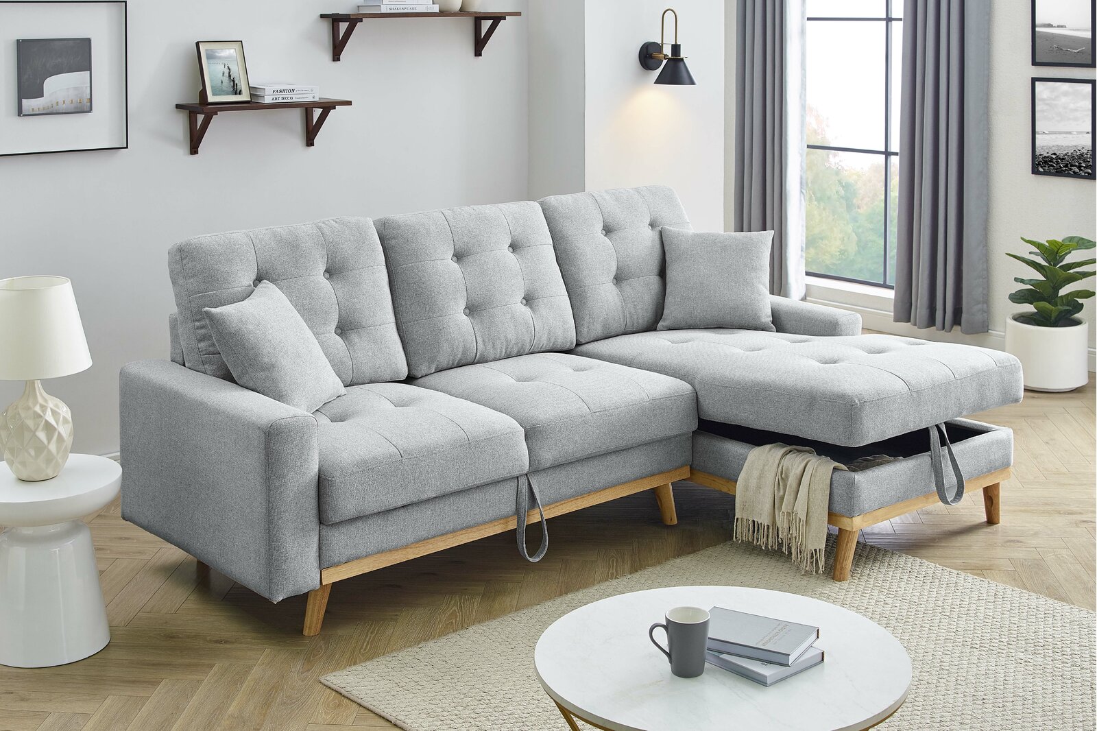 【Furniture】Jaheim 91'' Upholstered Sleeper Sofa - BigBo Factory Outlets