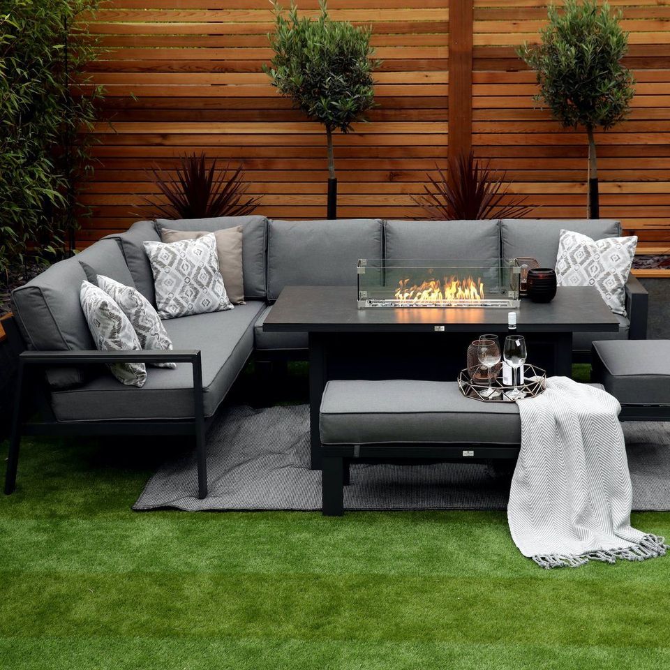 【Furniture】Monaco Luxury Large Grey Rattan Garden Sofa Set 10 Piece