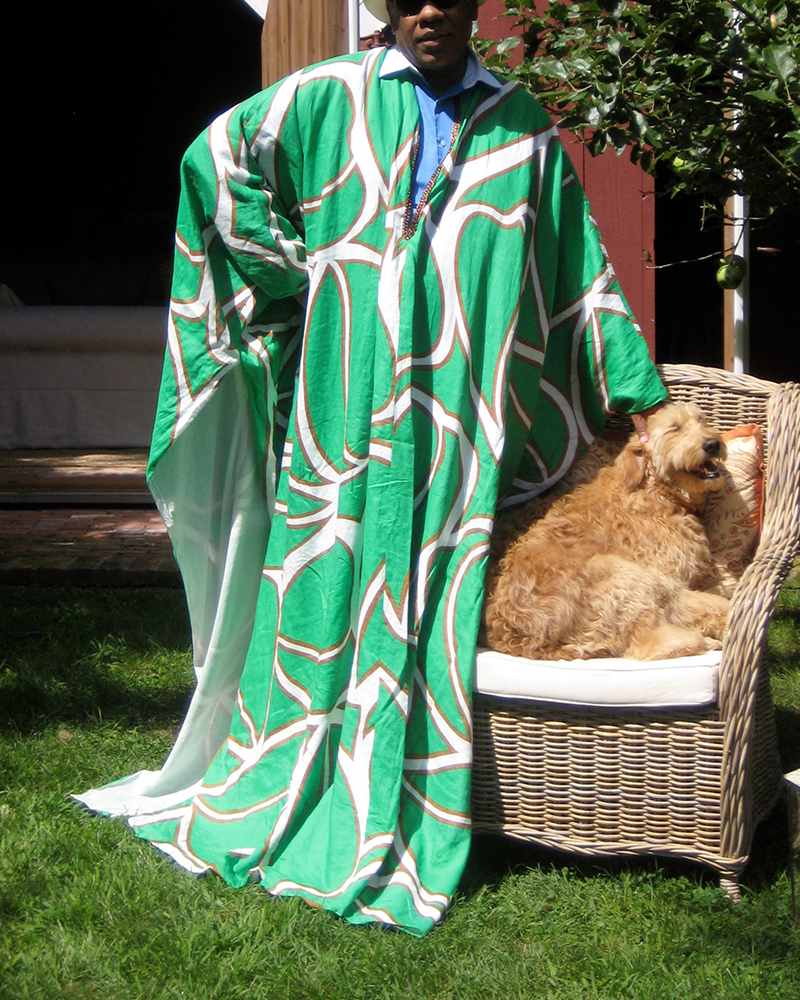 Versatile Vacation Linen Robe Grecian Print Men's Kaftan