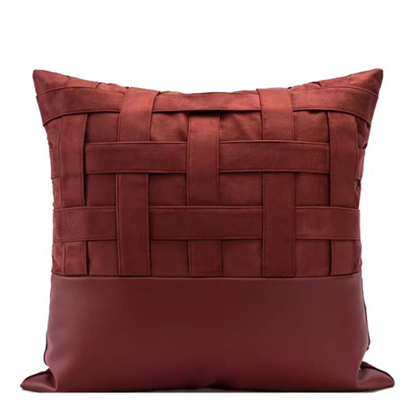 Solid Color Striped Woven Pillow