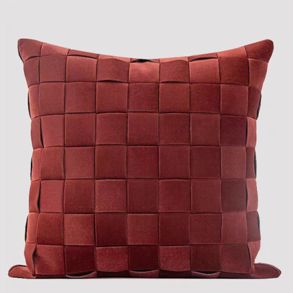 Solid Color Striped Woven Pillow