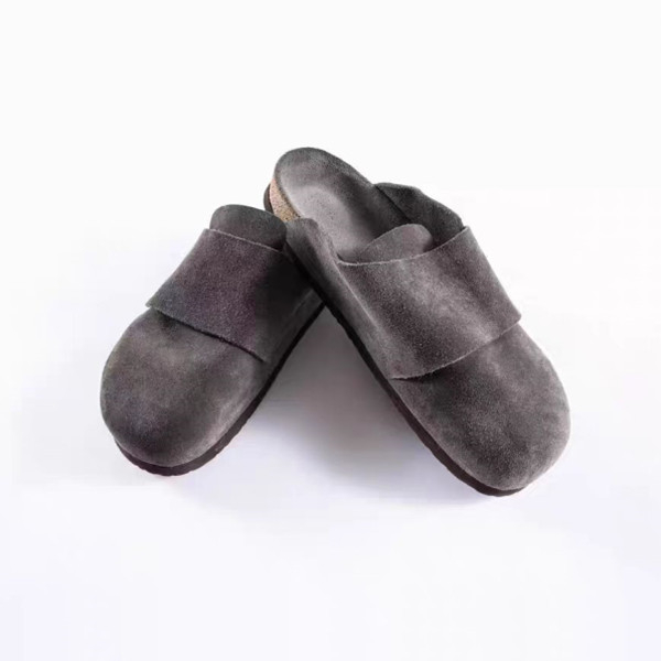 Men's suede hard-soled slippers