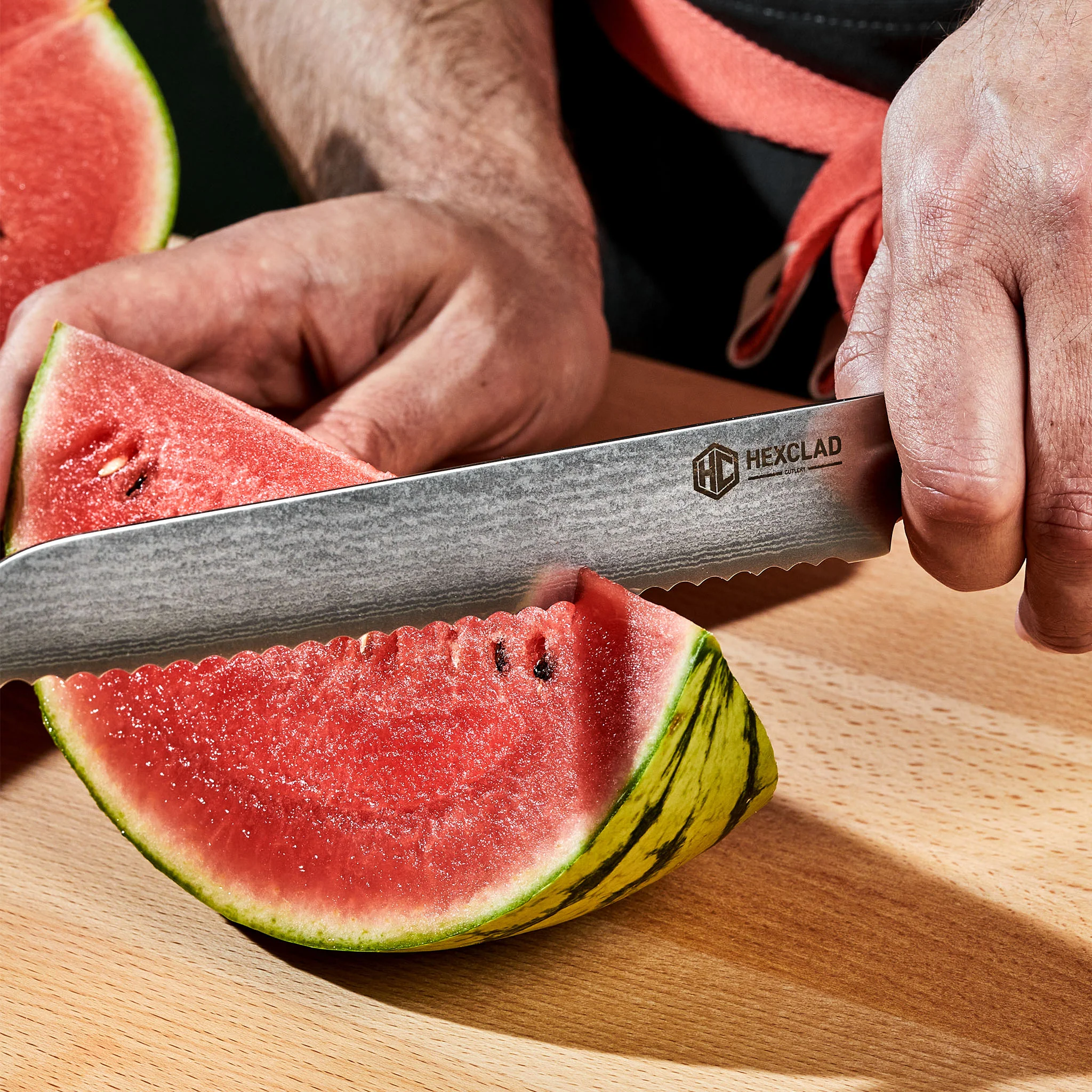 Damascus Steel Serrated Bread Knife, 8