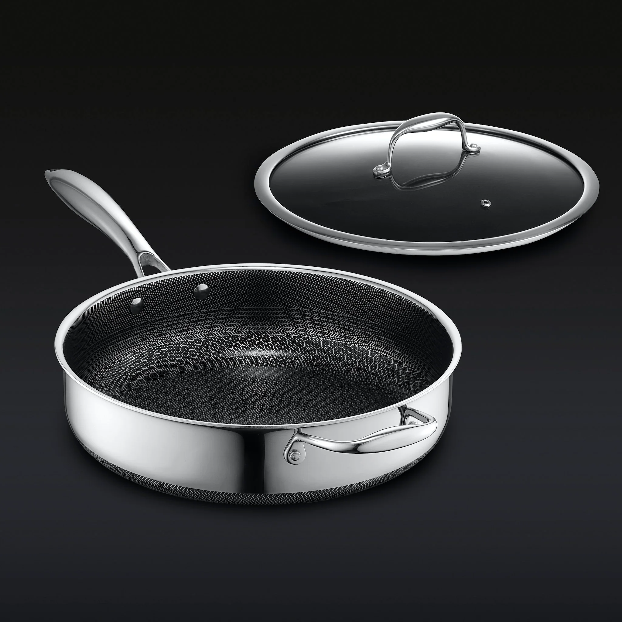 Hybrid Deep Sauté Pan with Lid, 4.5-Qt