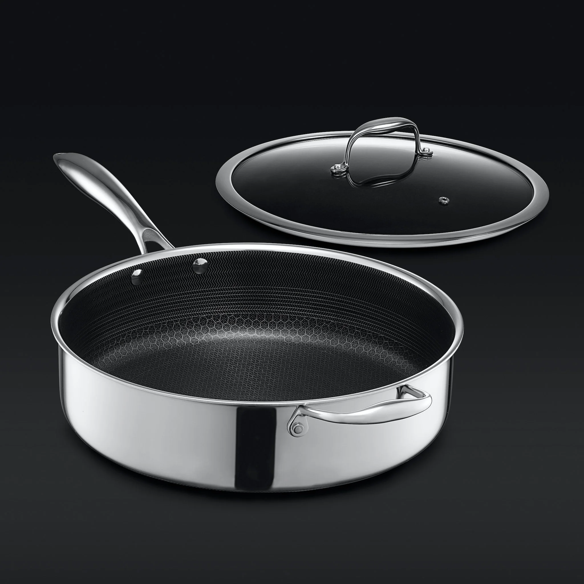 Hybrid Deep Sauté Pan with Lid, 5.5-Qt