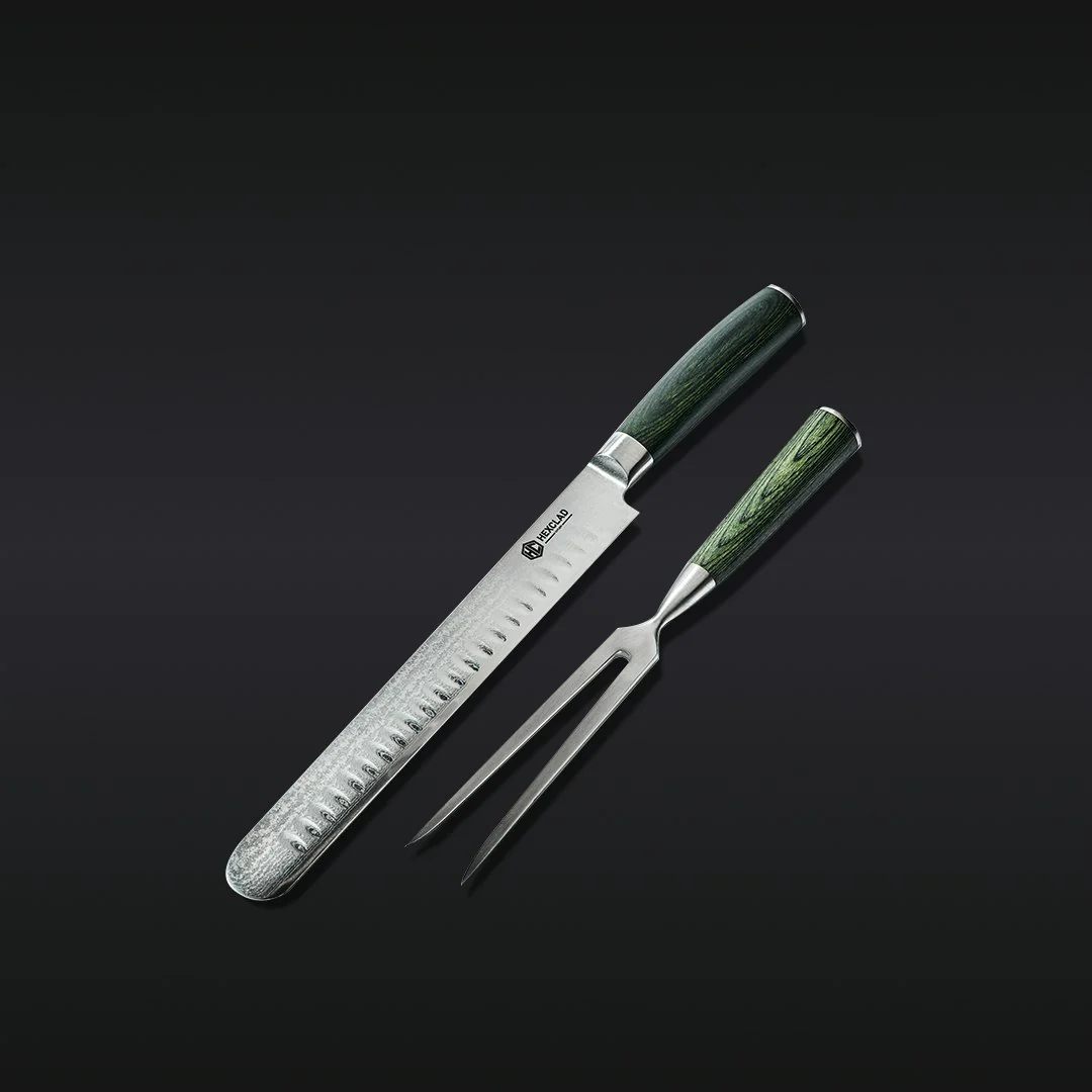 Damascus Steel Carving Set, 2-pc