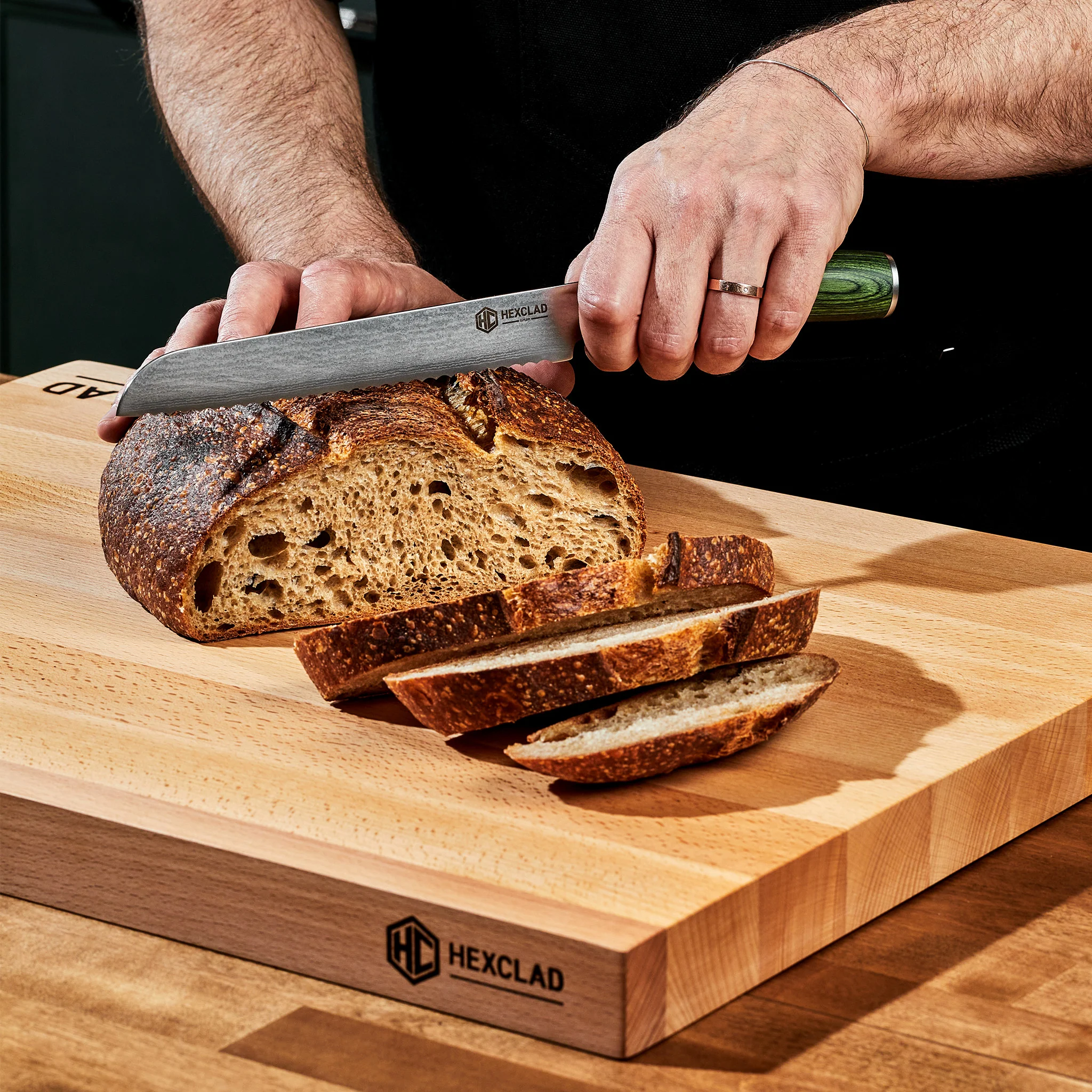 Damascus Steel Serrated Bread Knife, 8