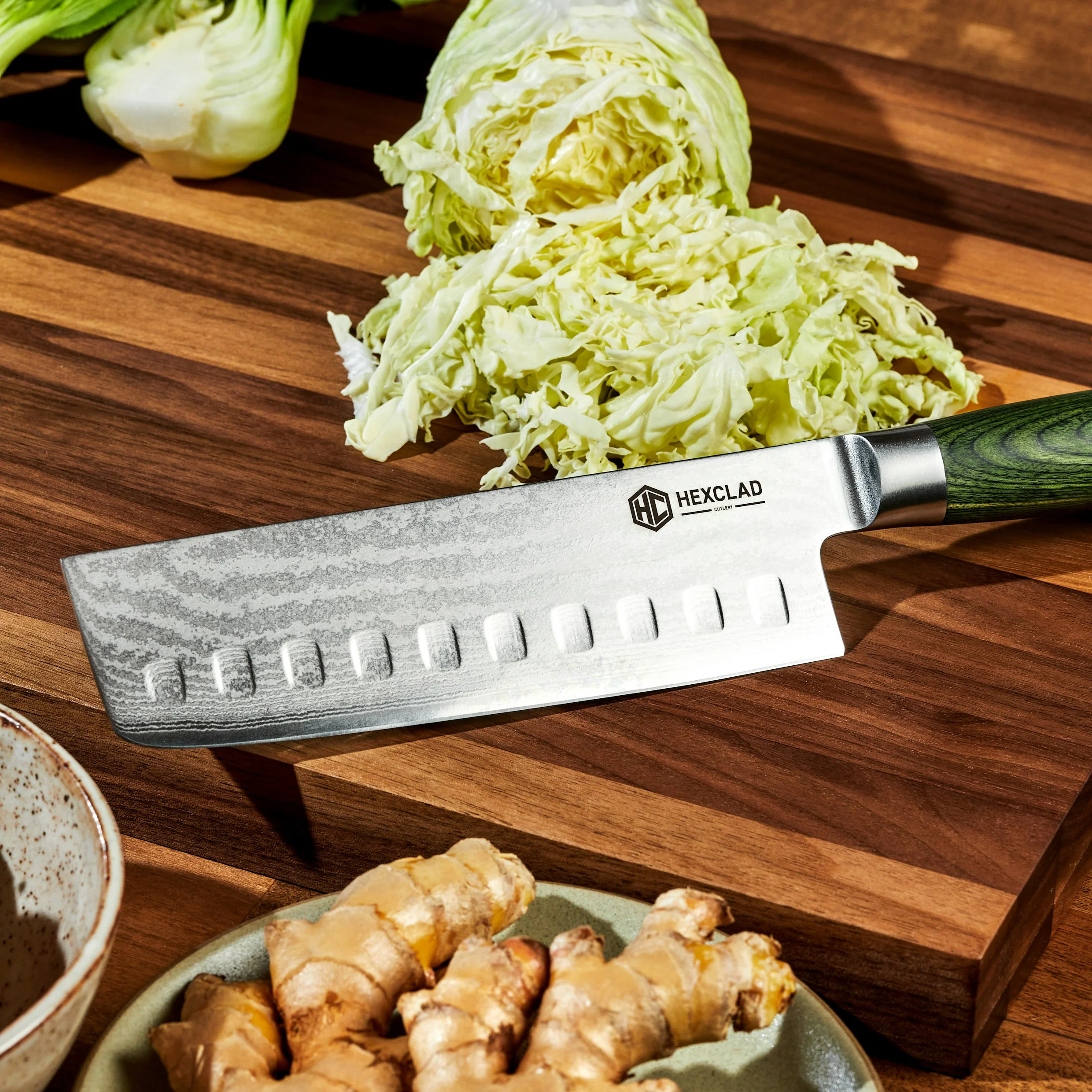 Damascus Steel Nakiri Knife, 6.5