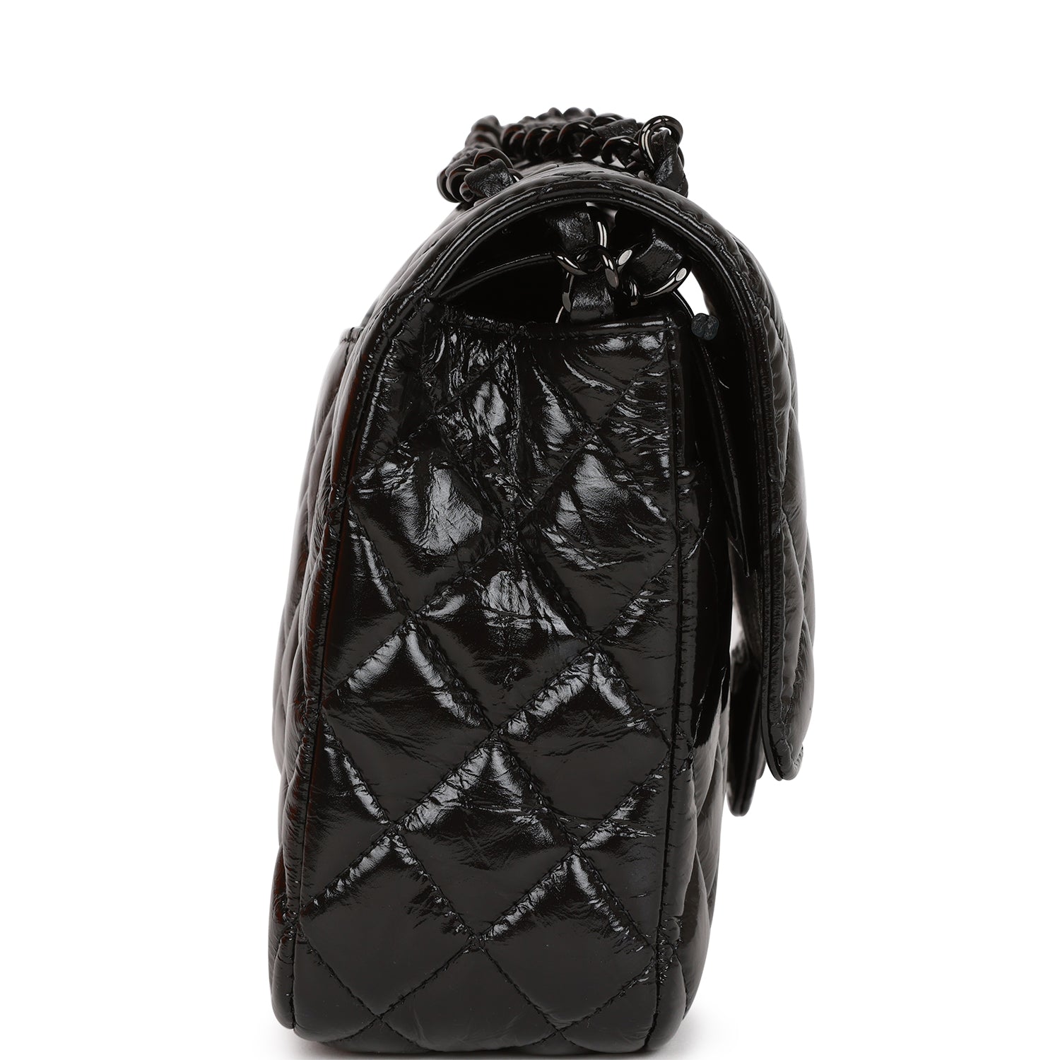 Chanel M/L Medium Classic Quilted Flap So Black Shiny Crumpled Calfski –  Coco Approved Studio