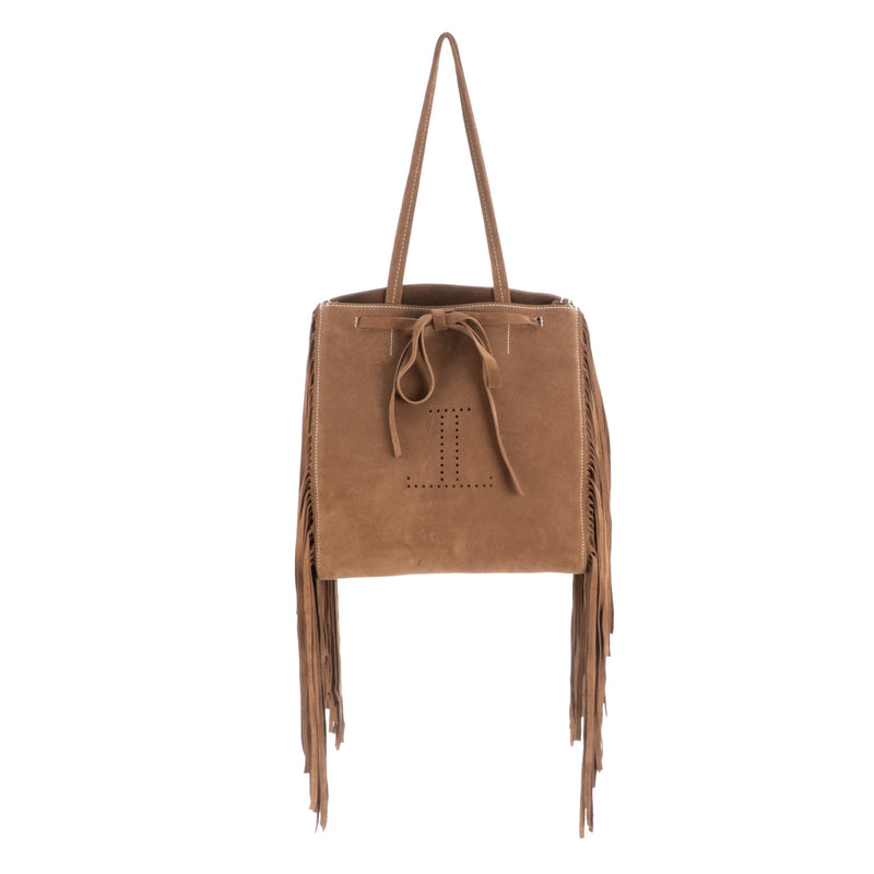 Suede Fringe Tote Bag