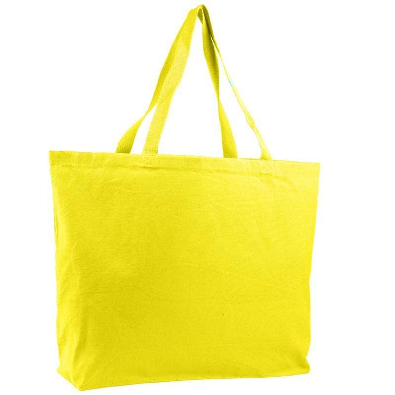 Pack 12 QTees Q600 Canvas Jumbo Tote Bag Yellow One
