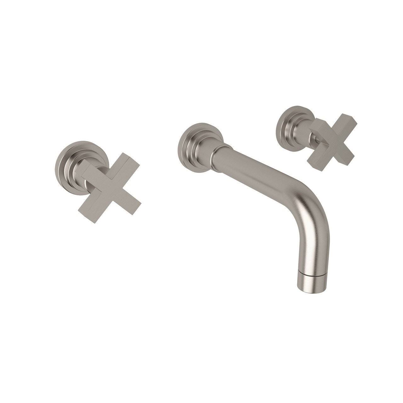 Rohl Lombardia Wall Mount Widespread Bathroom Faucet Tuscan Brass