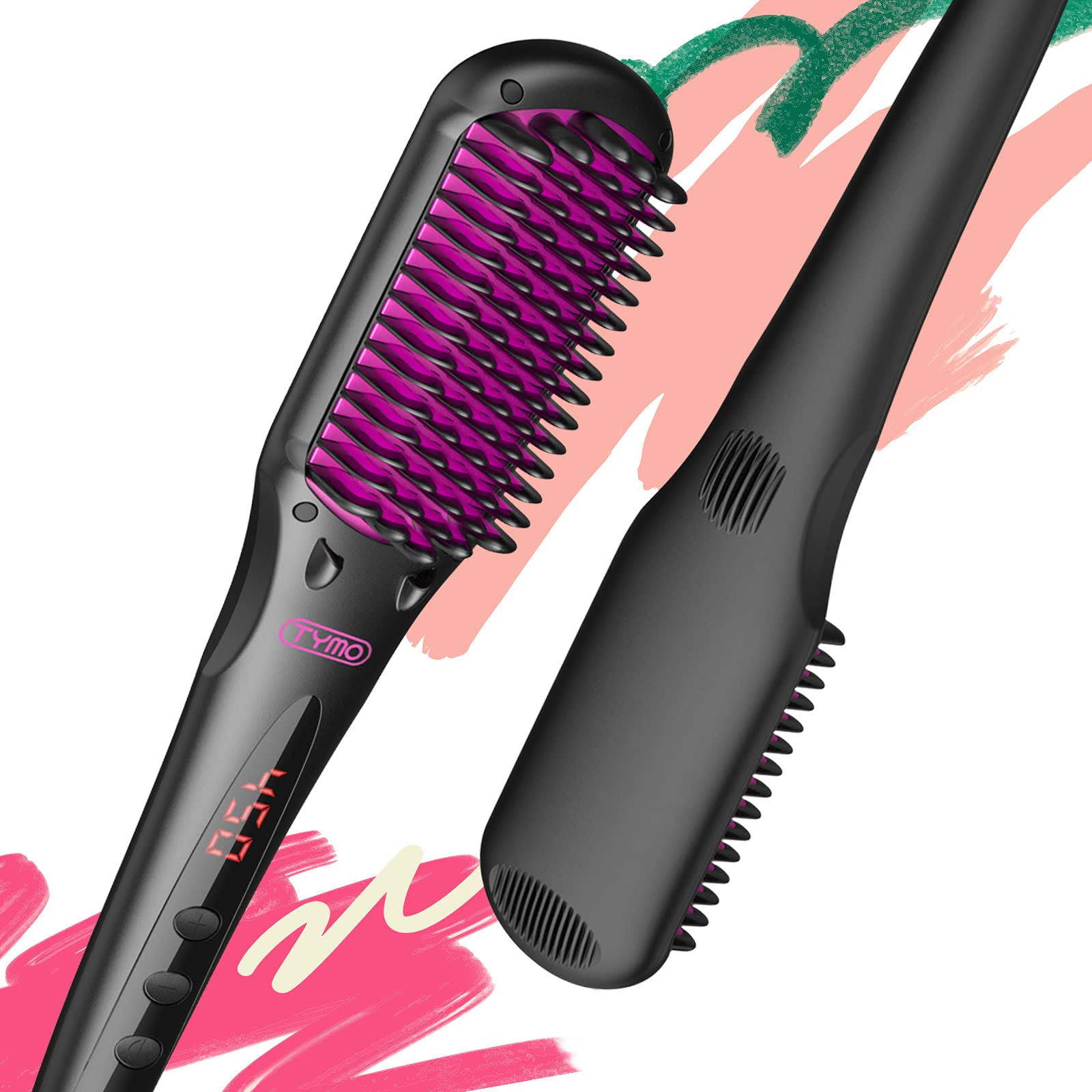 Tymo Hair Straightener Brush Enhanced Ionic Straightening Brush with