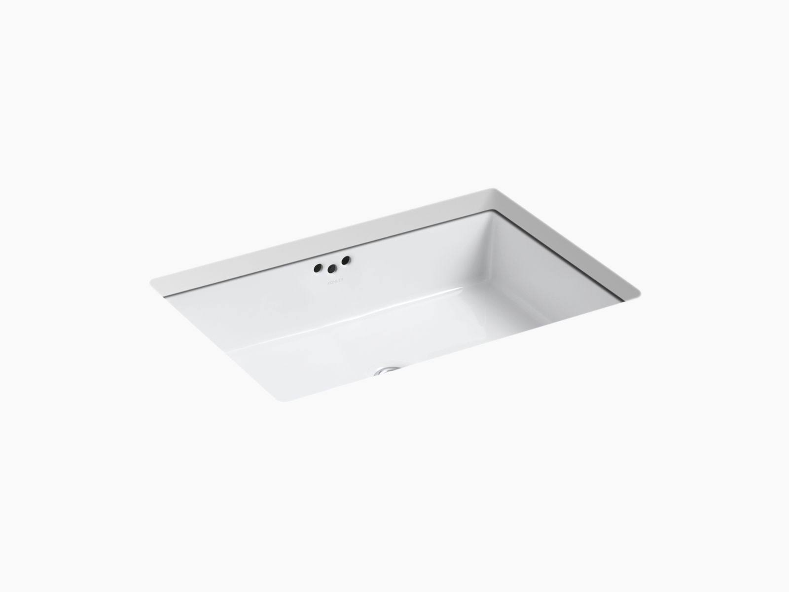 KOHLER Kathryn Vitreous China Undermount Bathroom Sink with Glazed