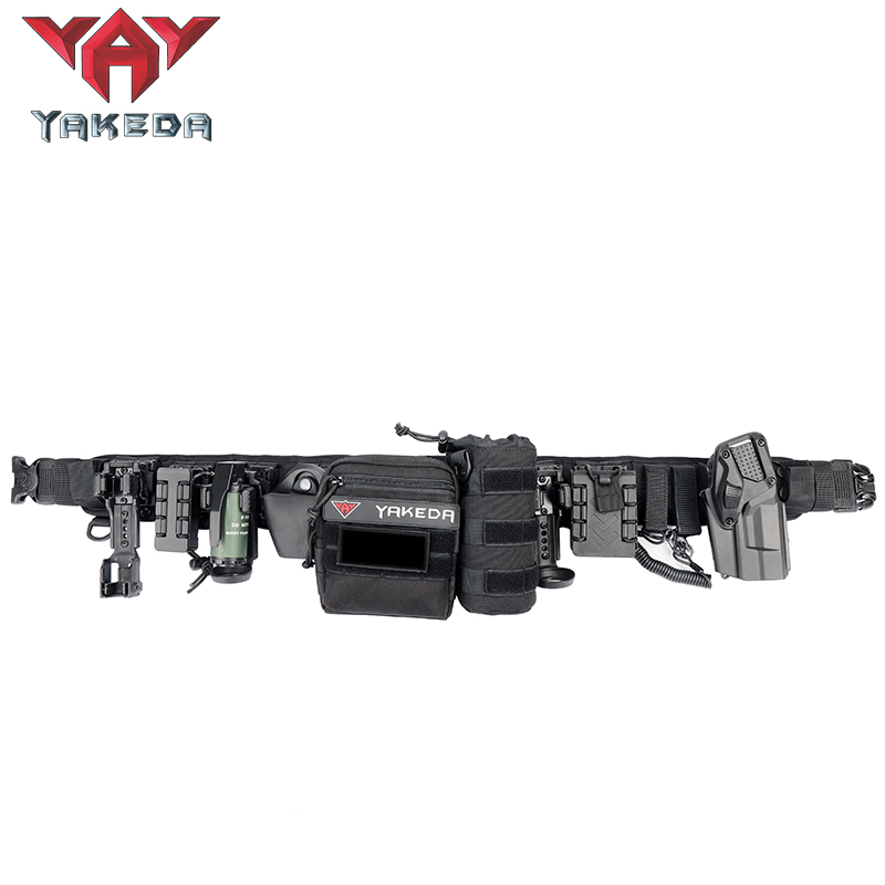 Yakeda Padded Patrol Belt Police Hunting Gadget Pouch MOLLE Waist Bag Adjustable Combat Tactical Belt - ForcesArmy