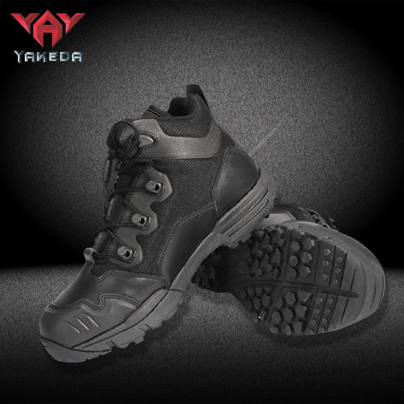 BT-3008 Botas Militares Police Army Boot Waterproof Hiking Boot Combat Tactical Leather Black Military Boots For Men - ForcesArmy