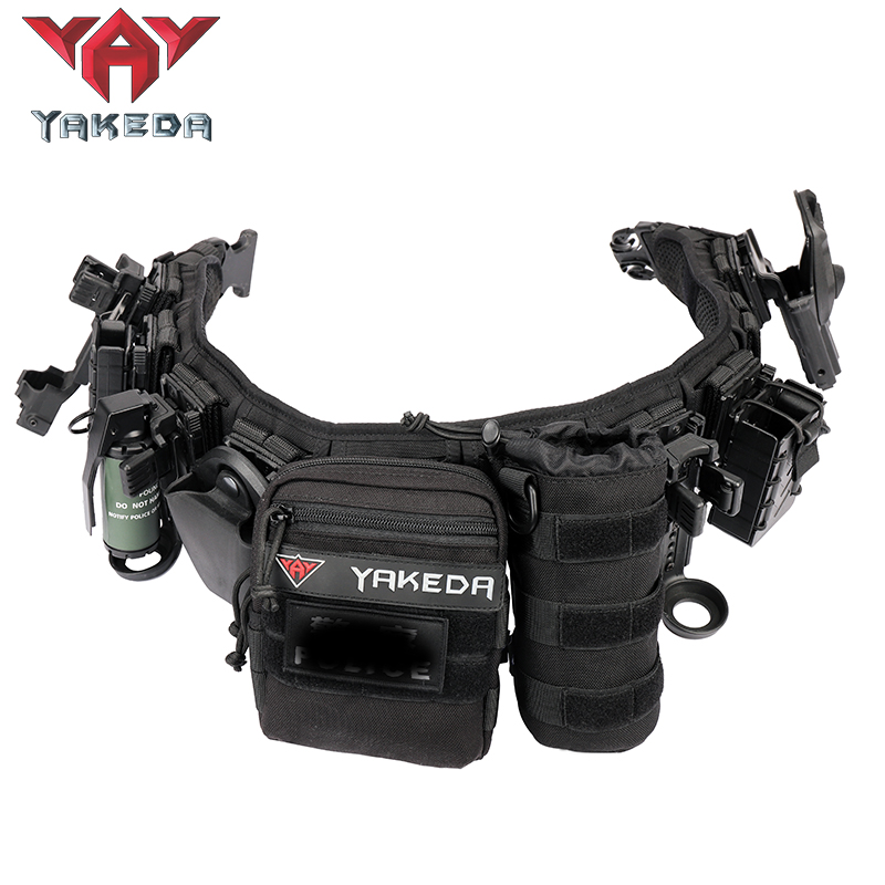 Yakeda Padded Patrol Belt Police Hunting Gadget Pouch MOLLE Waist Bag Adjustable Combat Tactical Belt - ForcesArmy