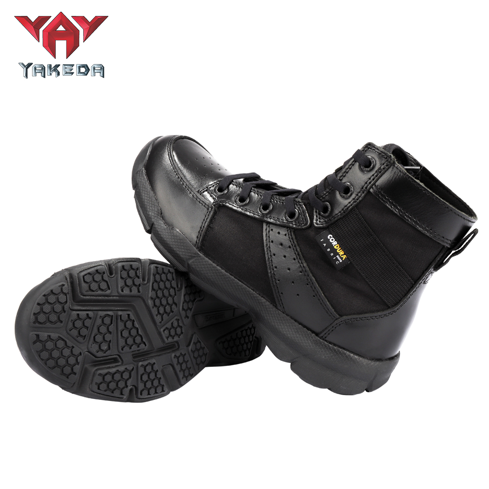 BT-3009 Yakeda Tactical Military usa Black Boots Casual Lace Leather Hiking Shoes Genuine Leather Army Boots - ForcesArmy
