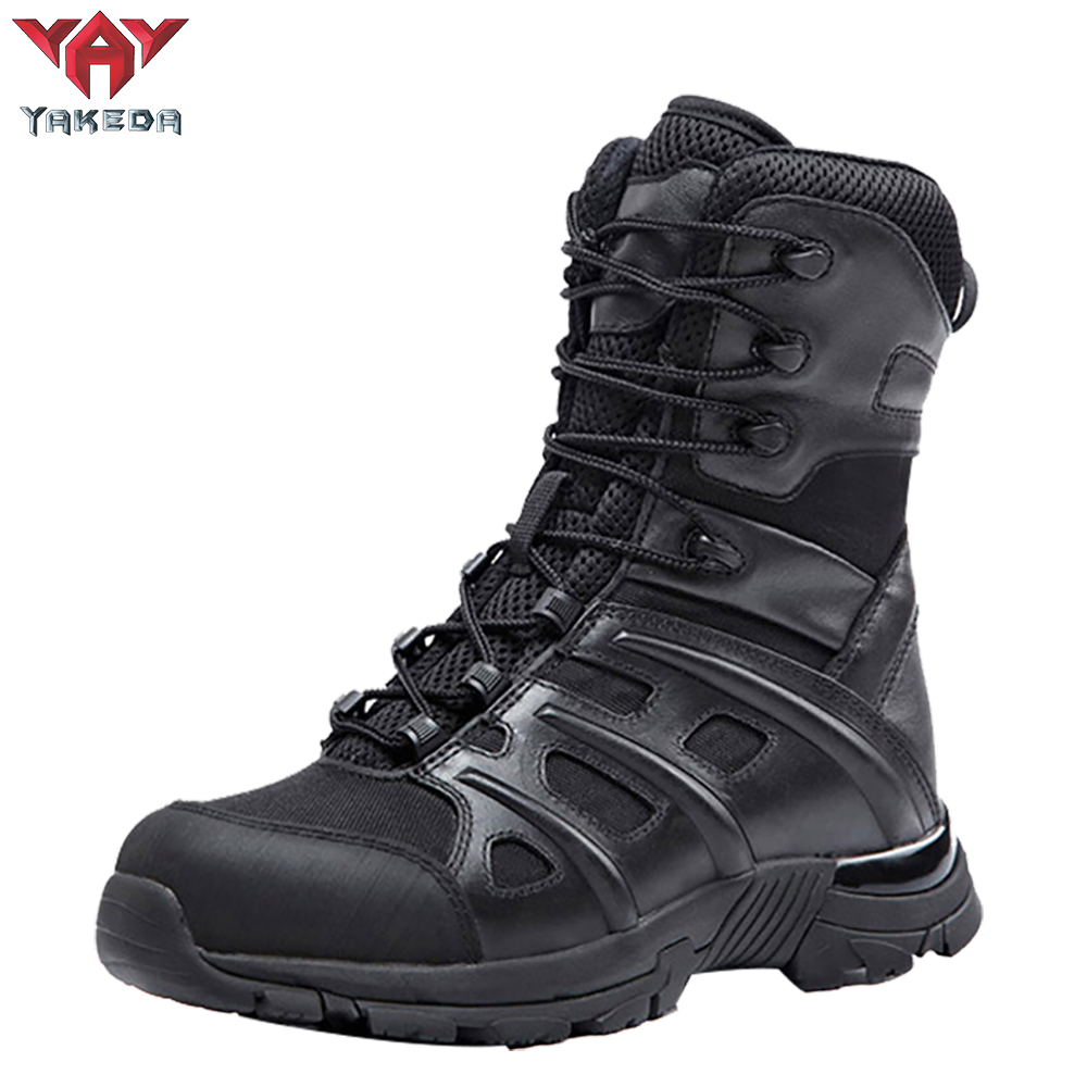 Bt-3010 Yakeda Outdoor Hiking Booots Side Zipper Shoes Combat Military Leather Army Tactical Boots - ForcesArmy