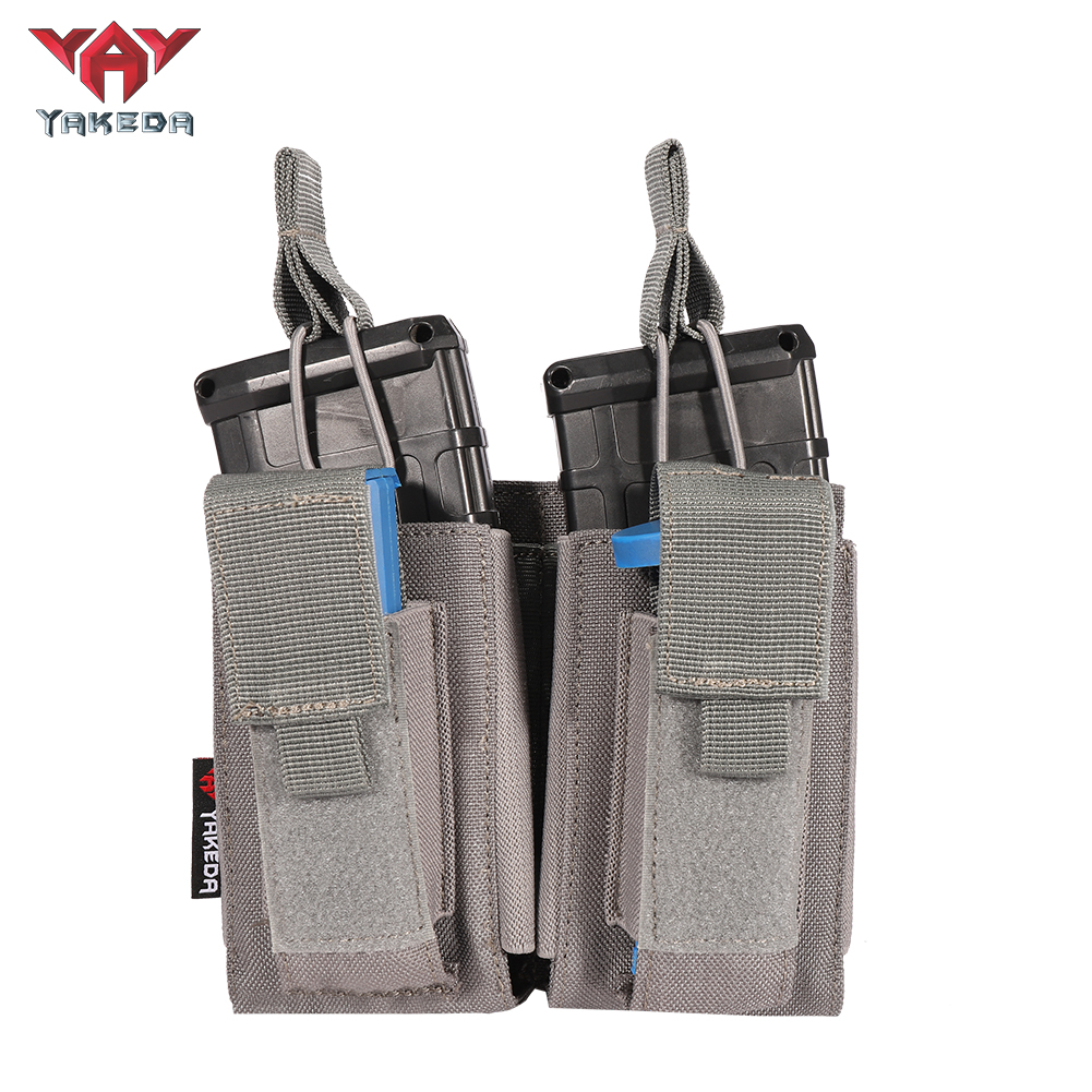 TL-807 Yakeda Nylon Molle Double Pistol Mag Pouch Other Police Hunting Military AK Mag Holder Tactical - ForcesArmy