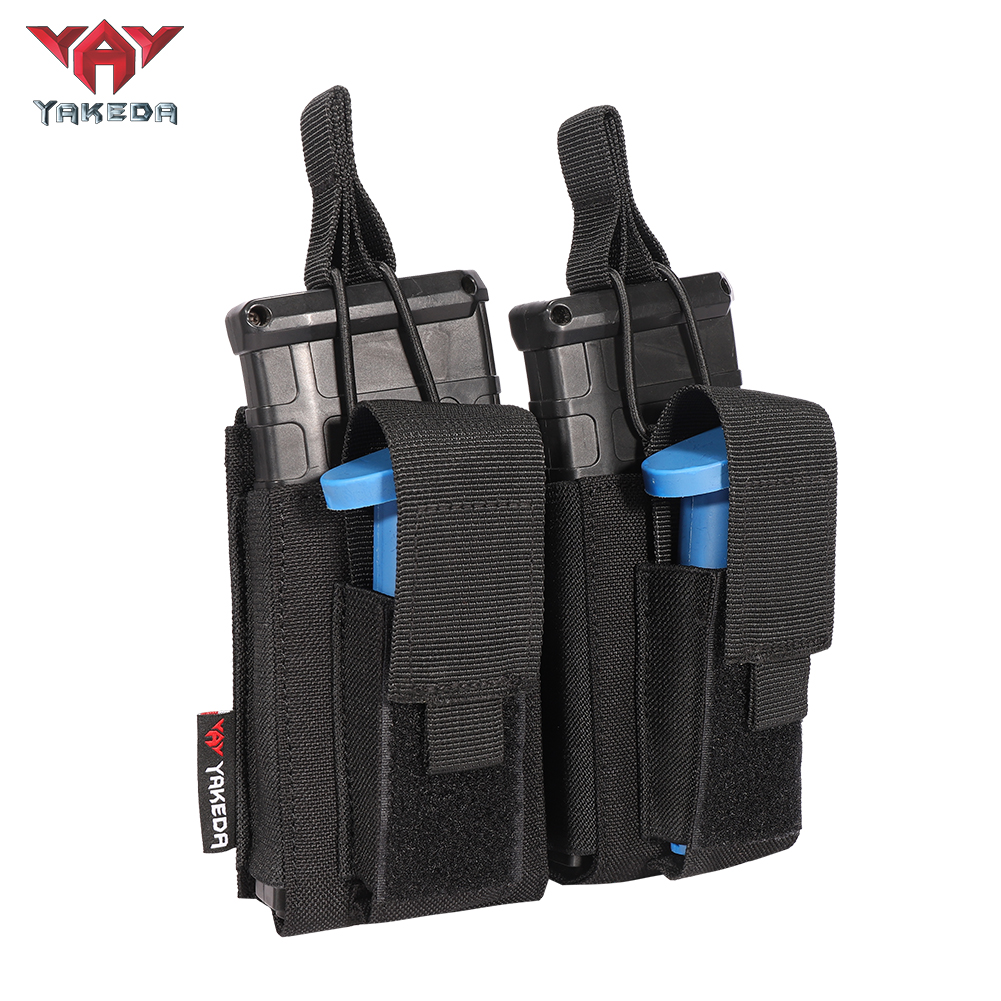 TL-807 Yakeda Nylon Molle Double Pistol Mag Pouch Other Police Hunting Military AK Mag Holder Tactical - ForcesArmy