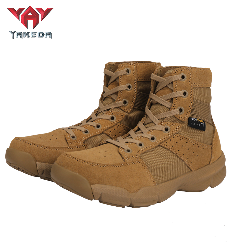BT-3009 Yakeda Tactical Military usa Black Boots Casual Lace Leather Hiking Shoes Genuine Leather Army Boots - ForcesArmy