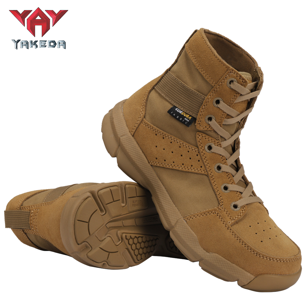 BT-3009 Yakeda Tactical Military usa Black Boots Casual Lace Leather Hiking Shoes Genuine Leather Army Boots - ForcesArmy