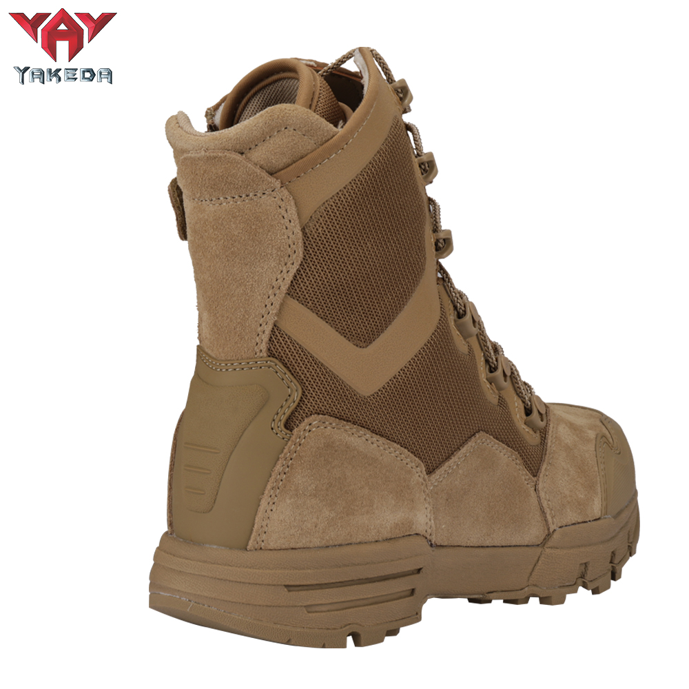 Yakeda Men's Genuine Leather shoes Wear-resistant Climbing Trekking Outdoor Hiking Boots Tactical - ForcesArmy