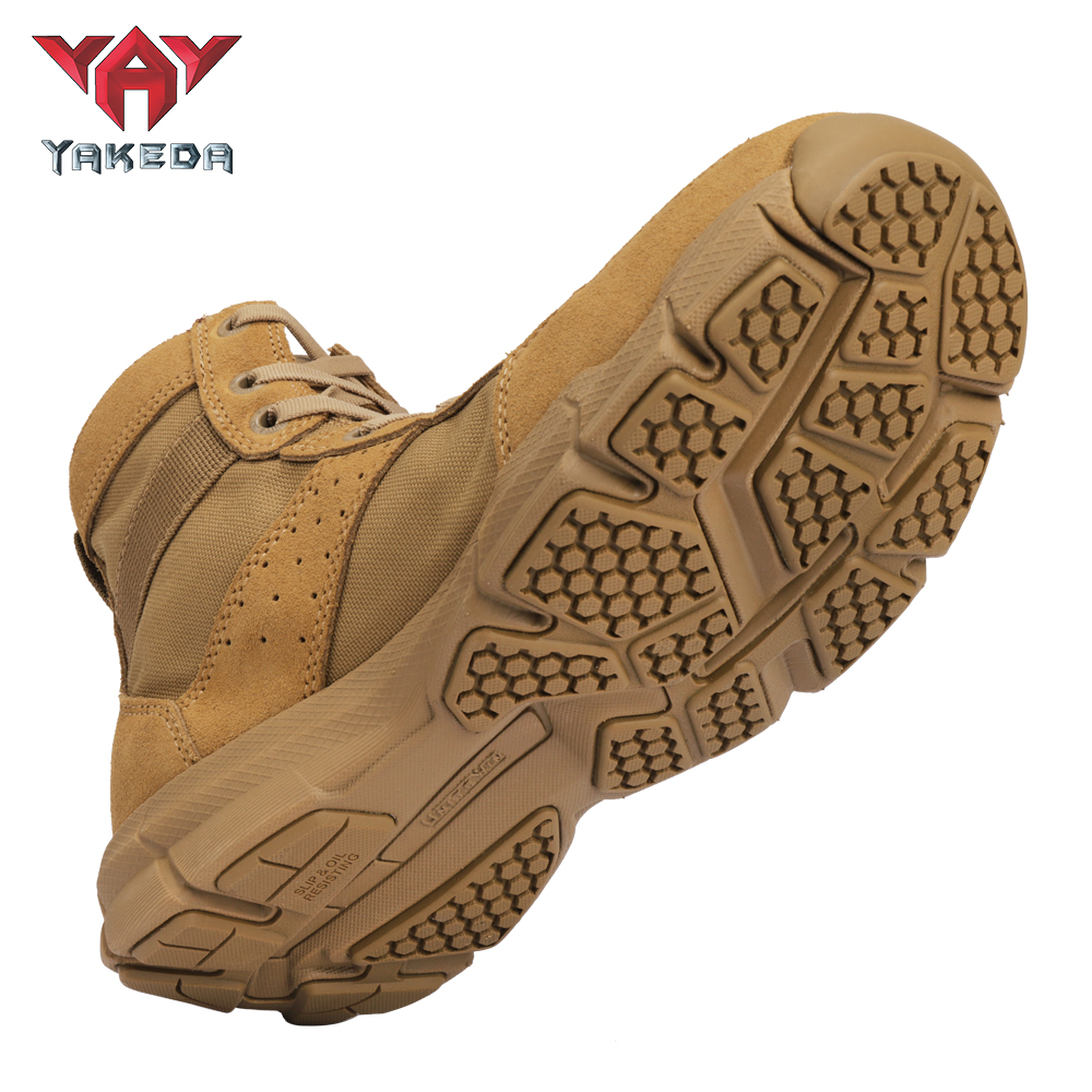 BT-3009 Yakeda Tactical Military usa Black Boots Casual Lace Leather Hiking Shoes Genuine Leather Army Boots - ForcesArmy