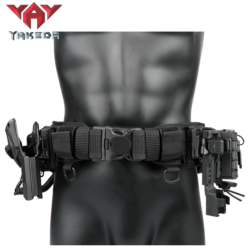 Yakeda Padded Patrol Belt Police Hunting Gadget Pouch MOLLE Waist Bag Adjustable Combat Tactical Belt - ForcesArmy