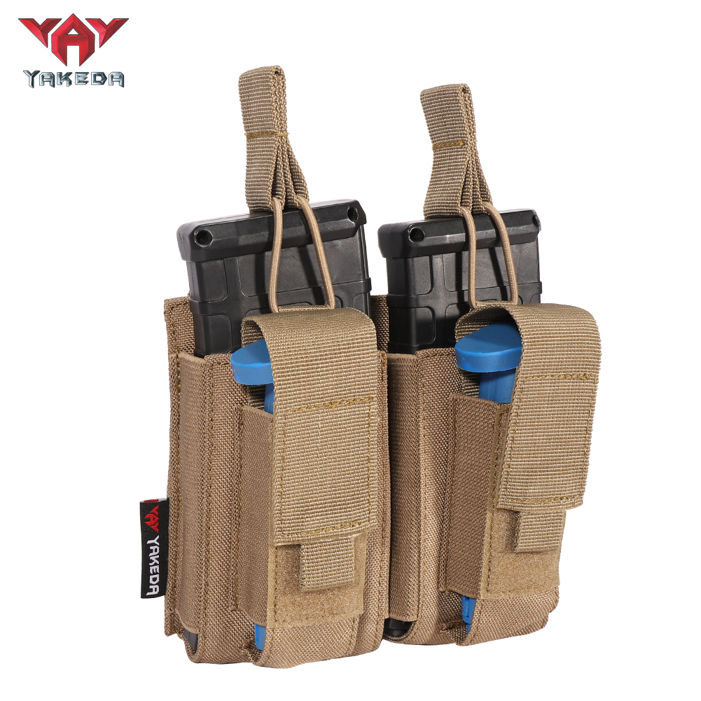 TL-807 Yakeda Nylon Molle Double Pistol Mag Pouch Other Police Hunting Military AK Mag Holder Tactical - ForcesArmy