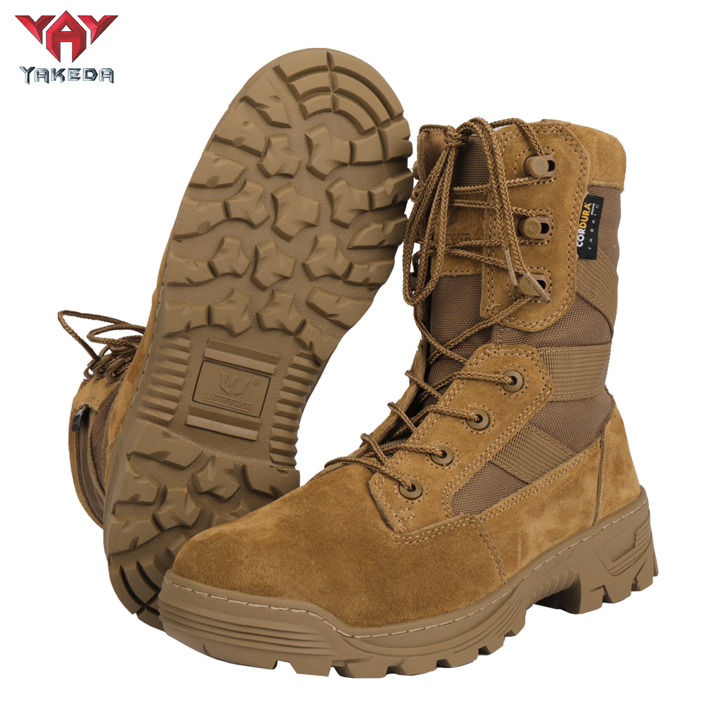 BT-3011 Yakeda Men's Genuine Leather shoes Wear-resistant Climbing Trekking Outdoor Hiking Boots Tactical - ForcesArmy