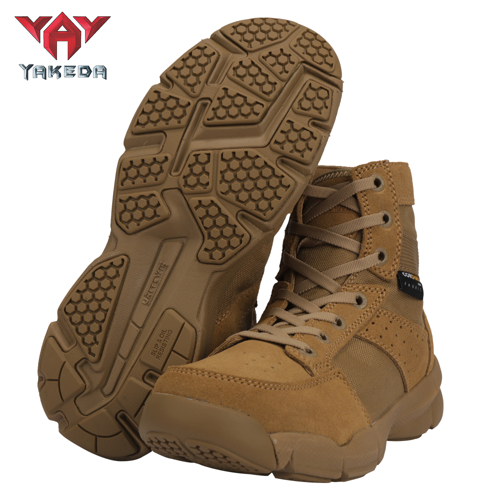 BT-3009 Yakeda Tactical Military usa Black Boots Casual Lace Leather Hiking Shoes Genuine Leather Army Boots - ForcesArmy