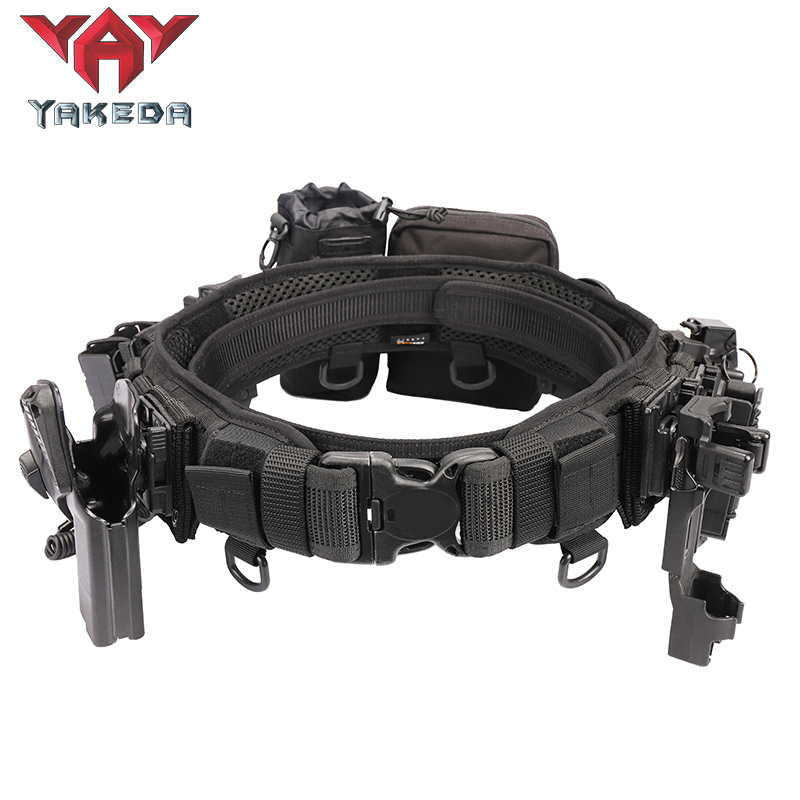 Yakeda Padded Patrol Belt Police Hunting Gadget Pouch MOLLE Waist Bag Adjustable Combat Tactical Belt - ForcesArmy
