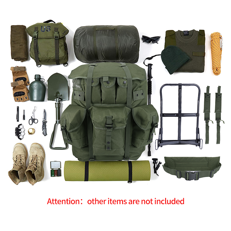 BK-5066 YAKEDA Olive Monotone Operator Green Backpack Combat Field Tactical Alice Rucksack - ForcesArmy