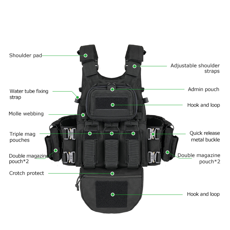 VT-8280-1 YAKEDA TACTICAL VEST 1000D Polyester Shooting Training - ForcesArmy