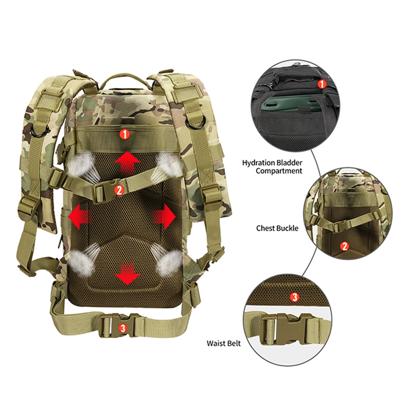 BK-2282 Tactical Backpack Military Backpacks 27L Army Survival Backpacks Small Waterproof Bug out Bag - ForcesArmy